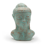 Tranquility Buddha Head Statue, Green Copper