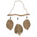 Three-Piece Raffia Leaf Wall Art, 84 x 60 cm
