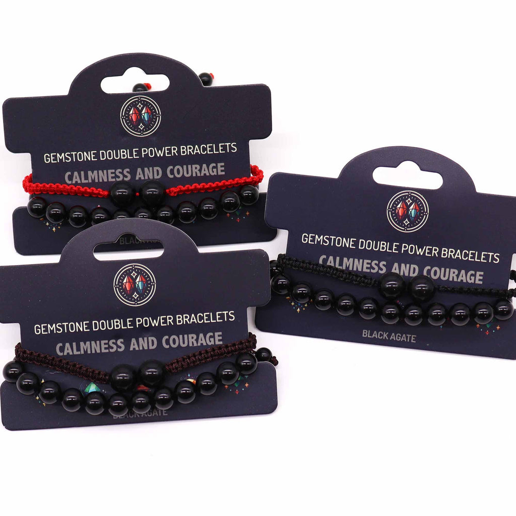 Black Agate Double Power Bracelet Set – view 3