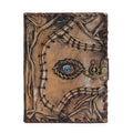 Brown Tan Leather Notebook, Evil Eye, 160 Pages – 20x15 cm