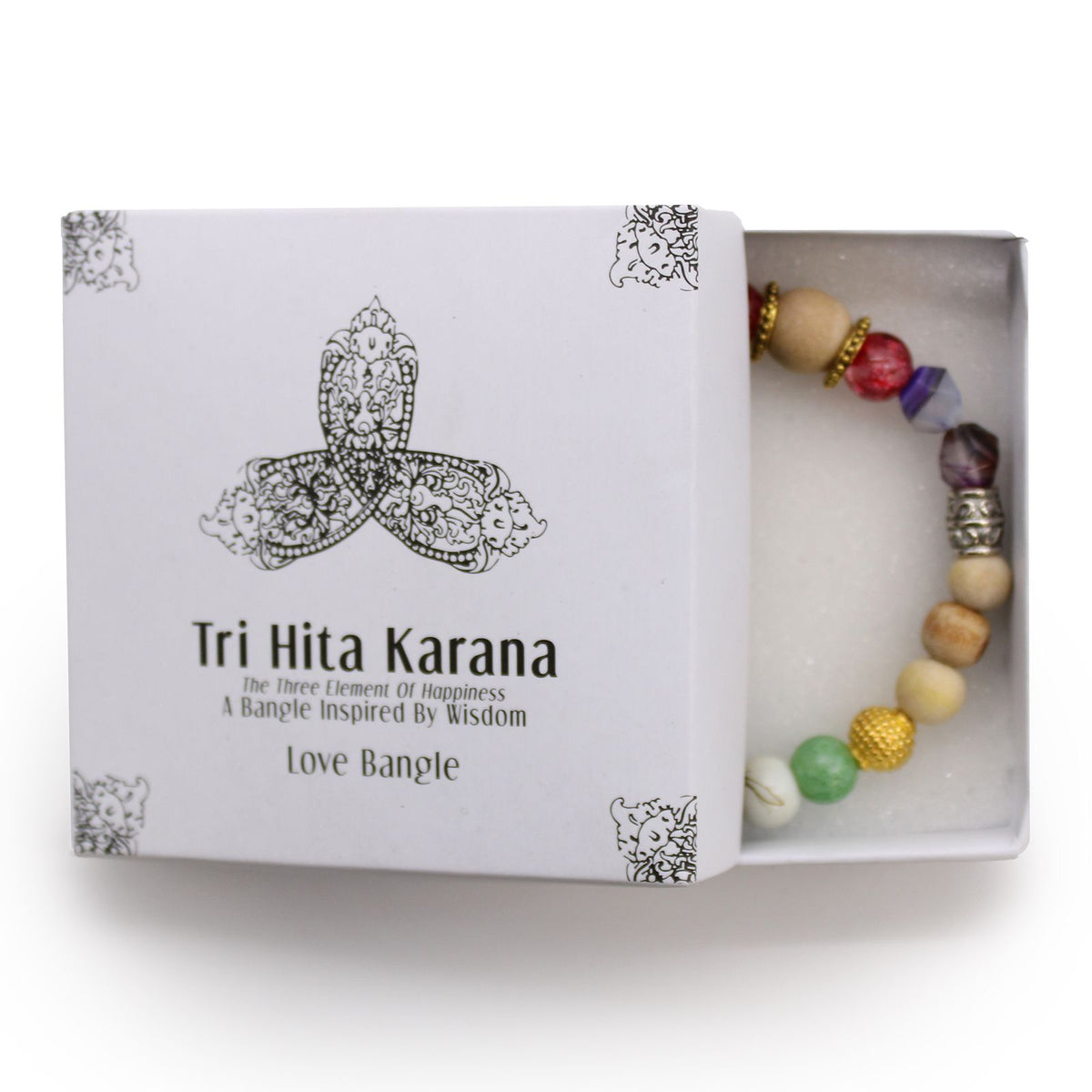 Tri Hita Karana Bangle - Love, Bali Beaded Bracelet – view 3