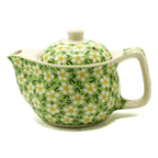 Small Herbal Teapot with Strainer - Green Daisy – view 2
