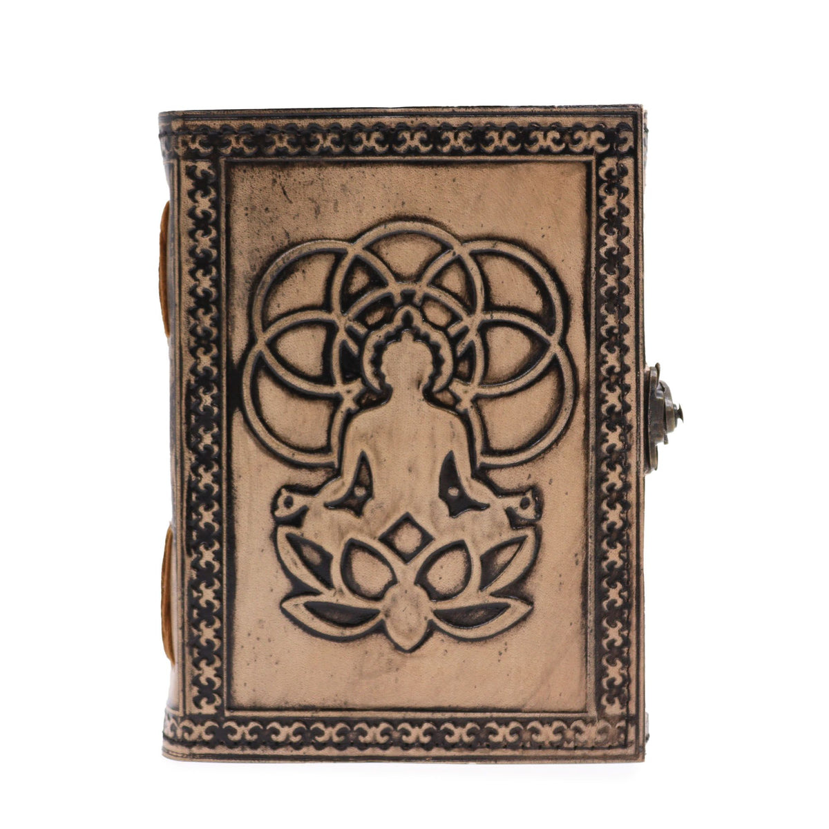 Buddha Leather Notebook, Red Tan, 200 Pages – 17.5x12.5 cm – view 3