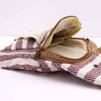 Burgundy & White Natural Cotton Cross-Body Bag – view 2