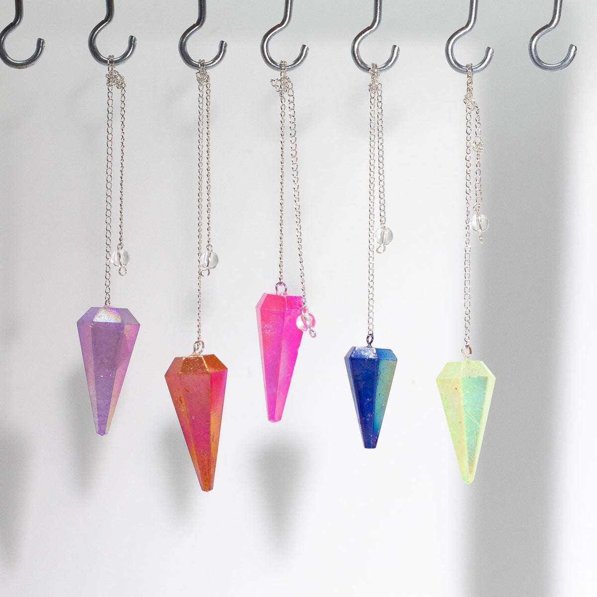 Six Sided Aurora Pendulum in Pink - 4cm – view 3