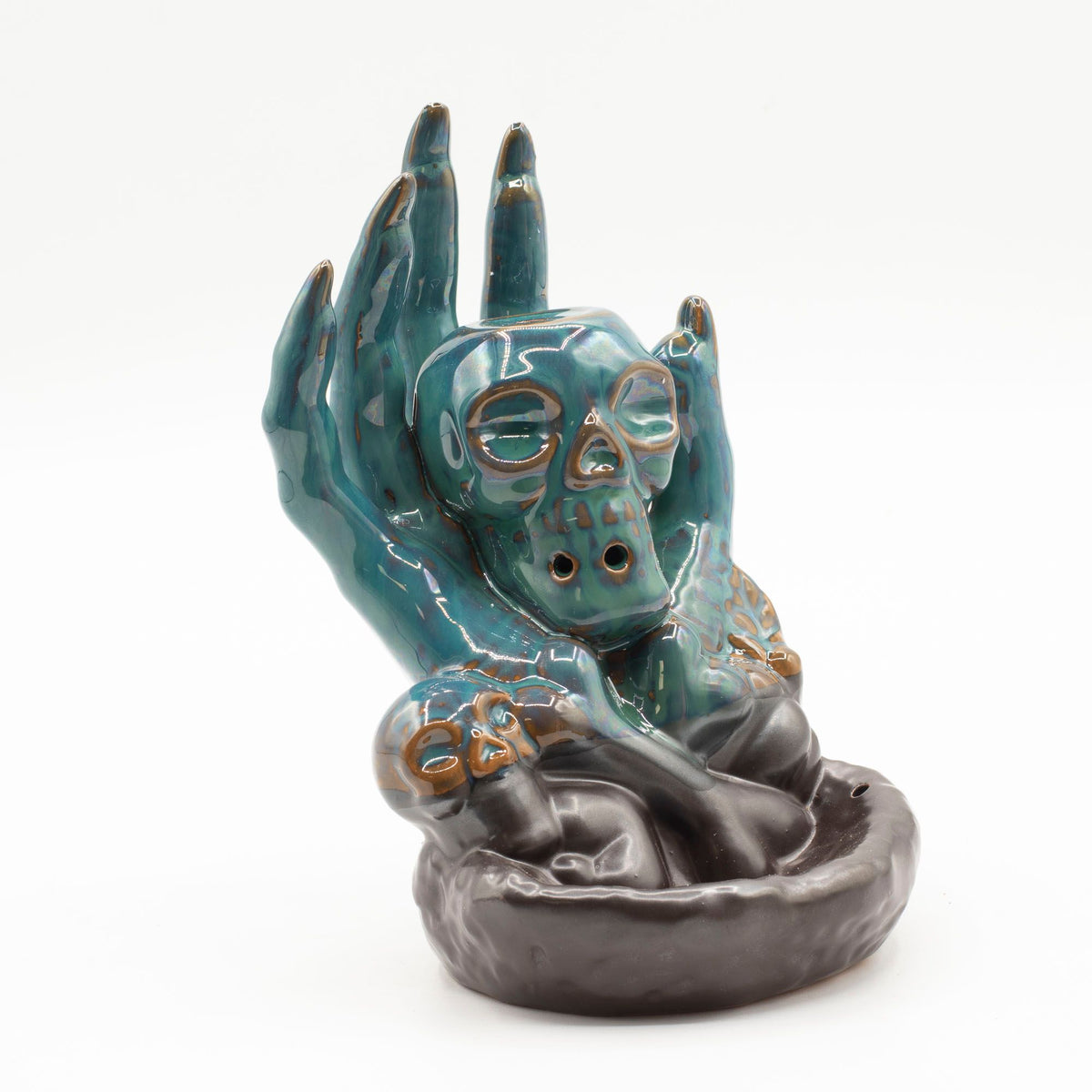 Backflow Incense Burner - Skull in Hand – view 4