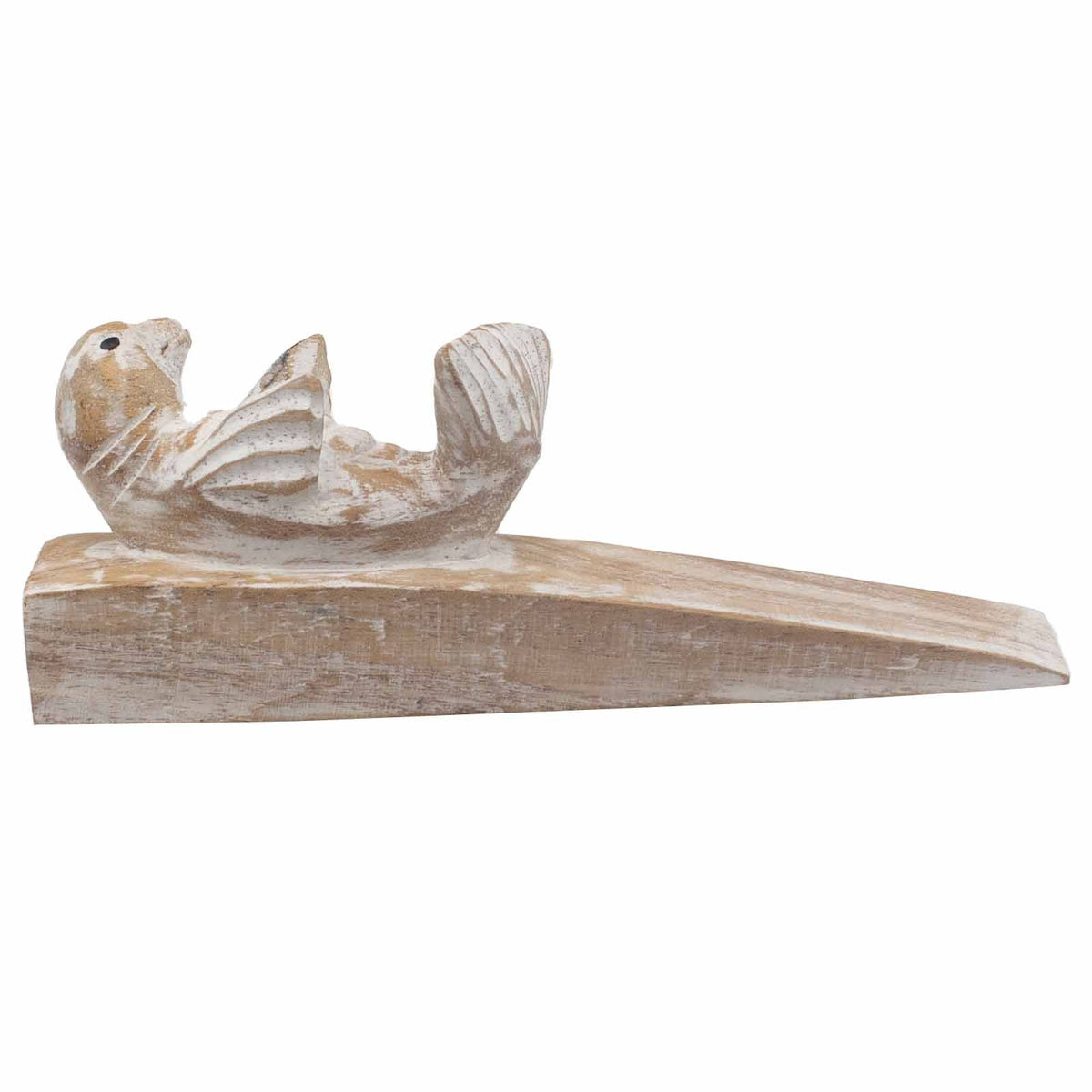 Hand-Carved Wooden Doorstop – Baby Seal – view 2