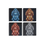 Buddha Heads Sand Finish, Set of 4 - 30 x 30cm