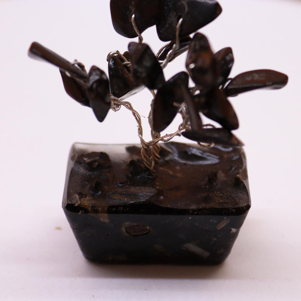 Mini Gemstone Tree on Orgonite Base, Black Agate – view 2