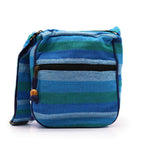 Large Nepal Sling Bag - Blue Rivers Print, Adjustable Strap