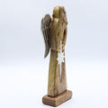 Large Mango Wood Peace Angel, Metal Wings, 30cm