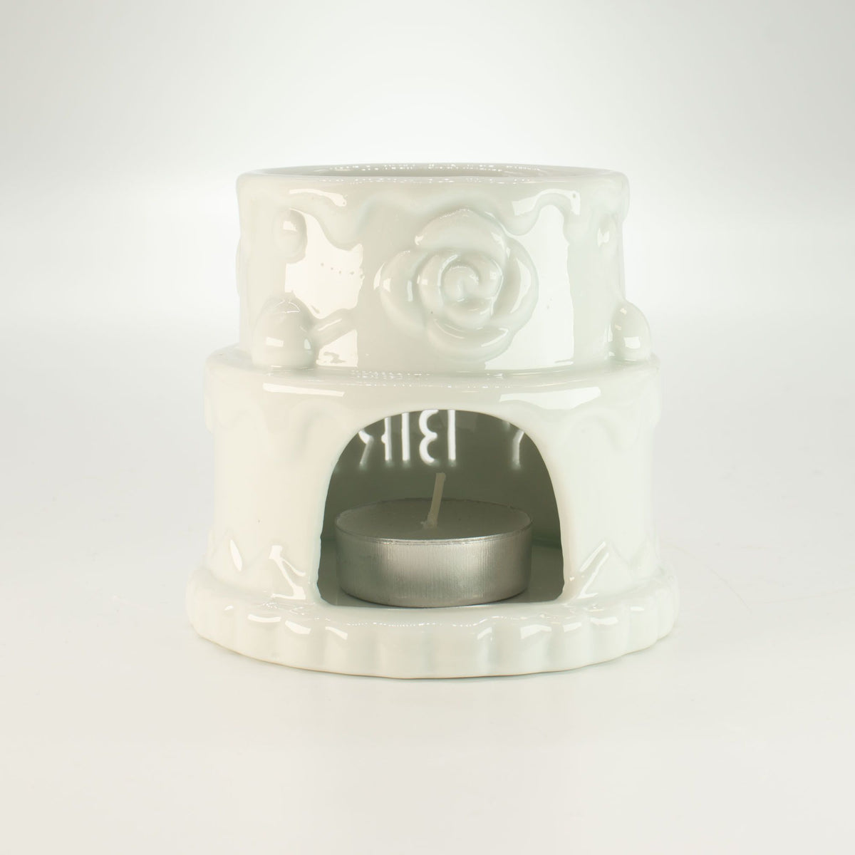 Ceramic Cake Oil Burner - Happy Birthday - White – view 4