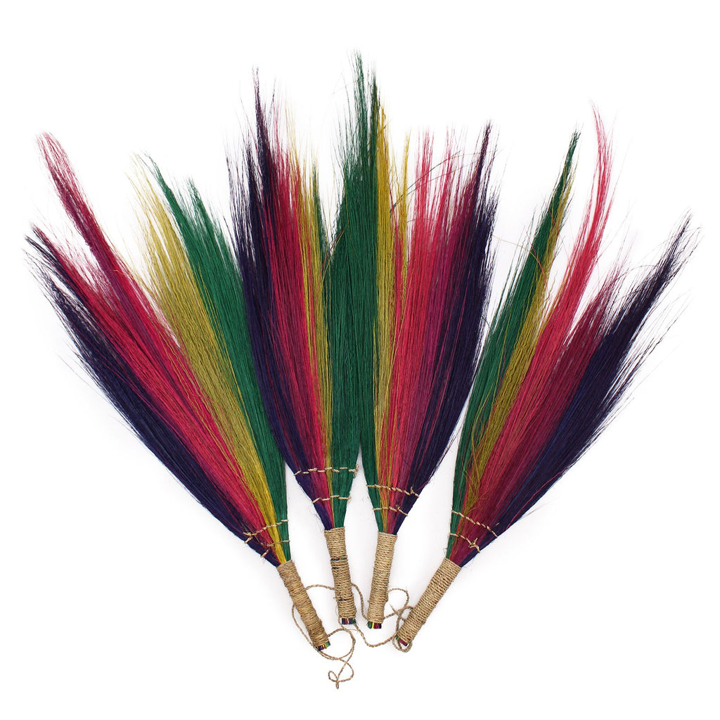 Pampas Broom Set of 4 - Rainbow Colours