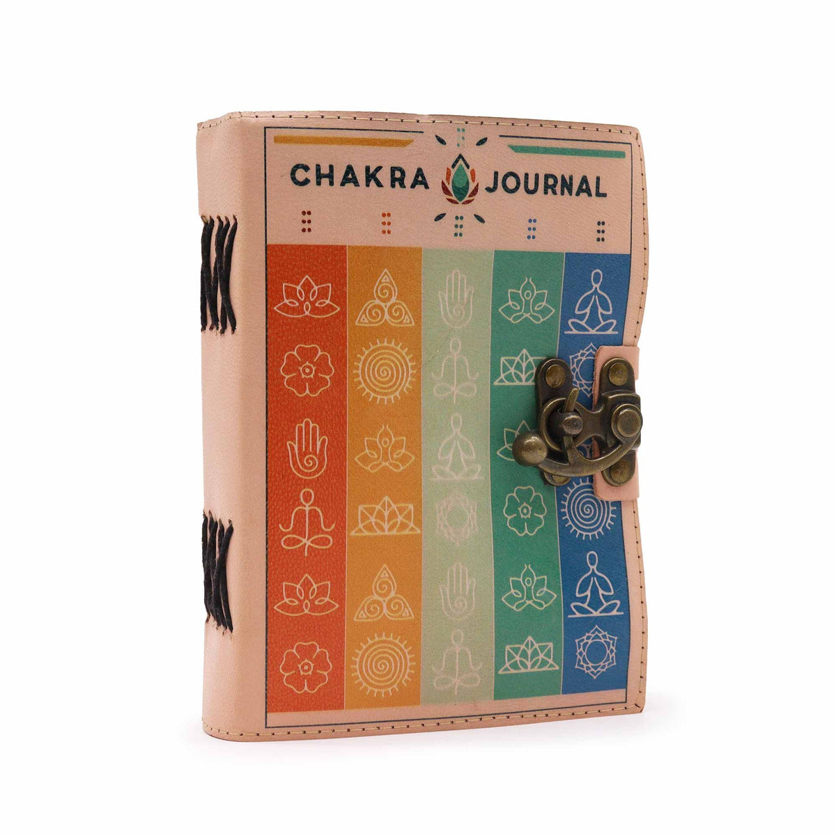 Leather Seven Chakra Deckle-Edge Notebook – 13x18 cm – view 3