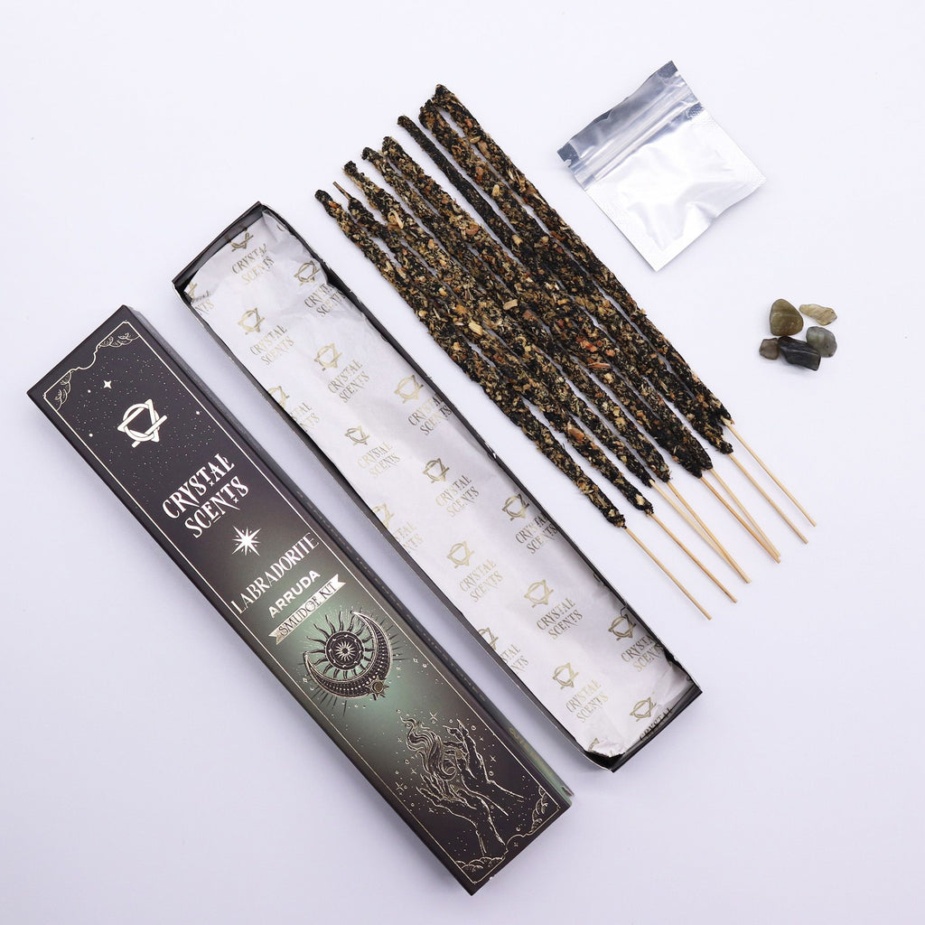 Labradorite Crystal Scents Smudge Incense Sticks - Arruda – view 5