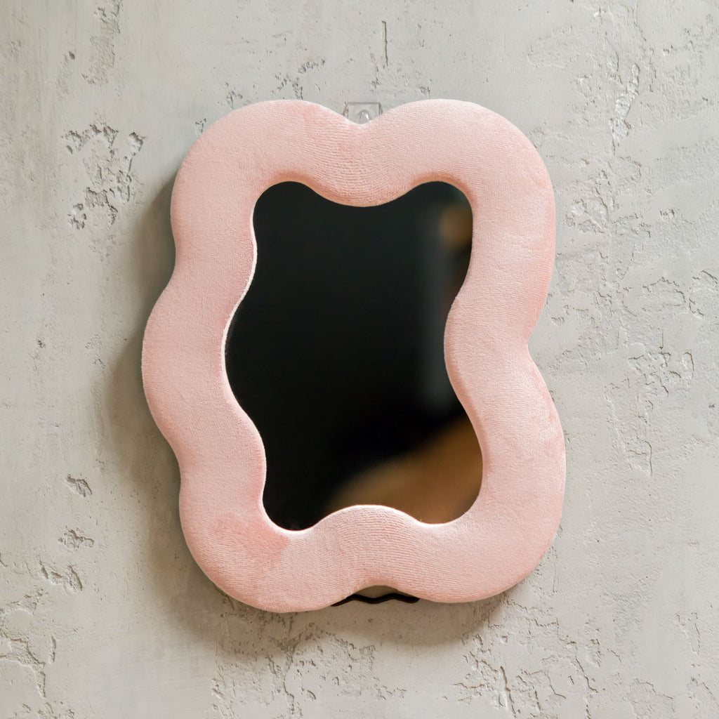 Squiggly Square Pebble Mirror - Rose Blush - 22.5 x 27 cm – view 5