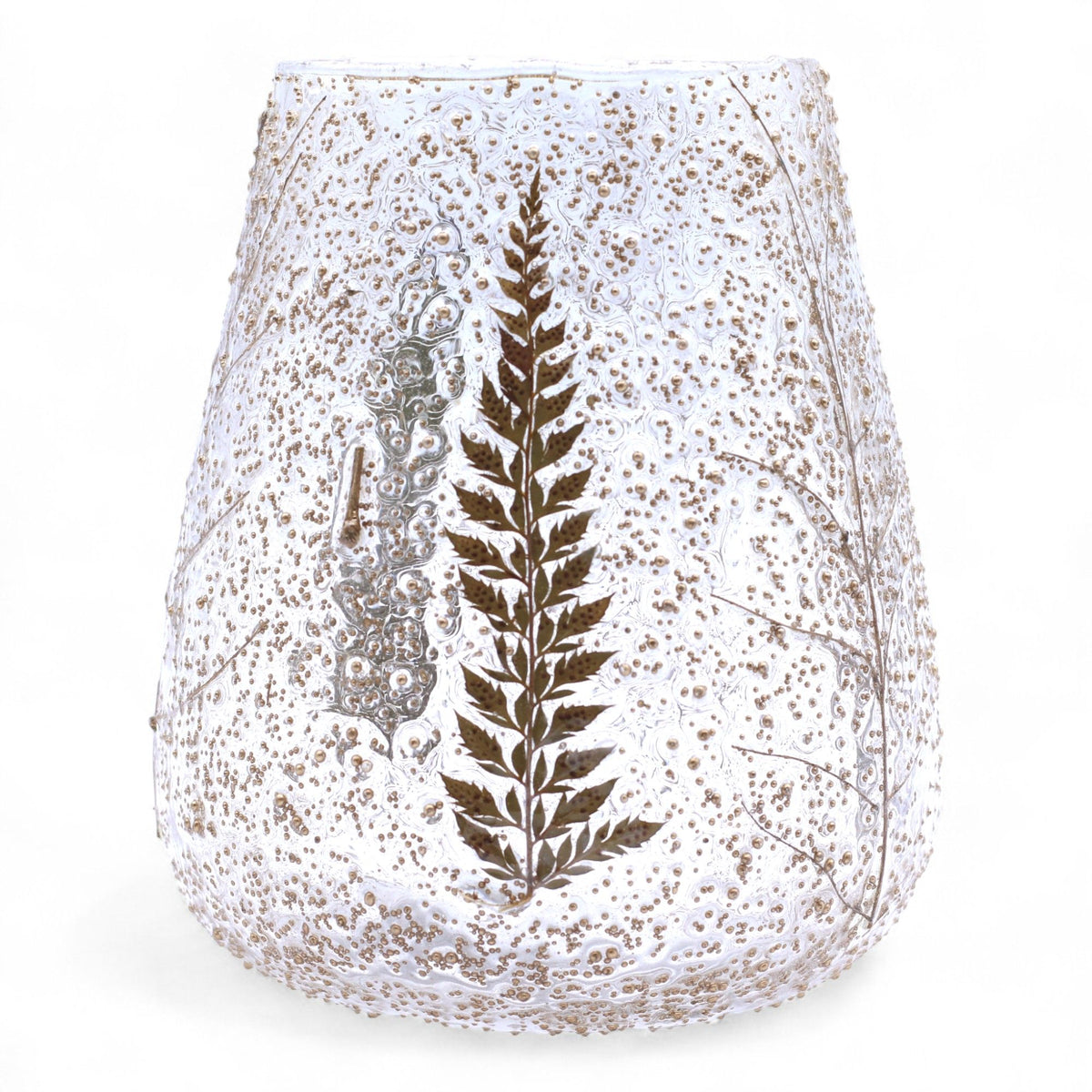Natural Floral Glass Large Bowl Candle Holder - Pino 15x12cm – view 4