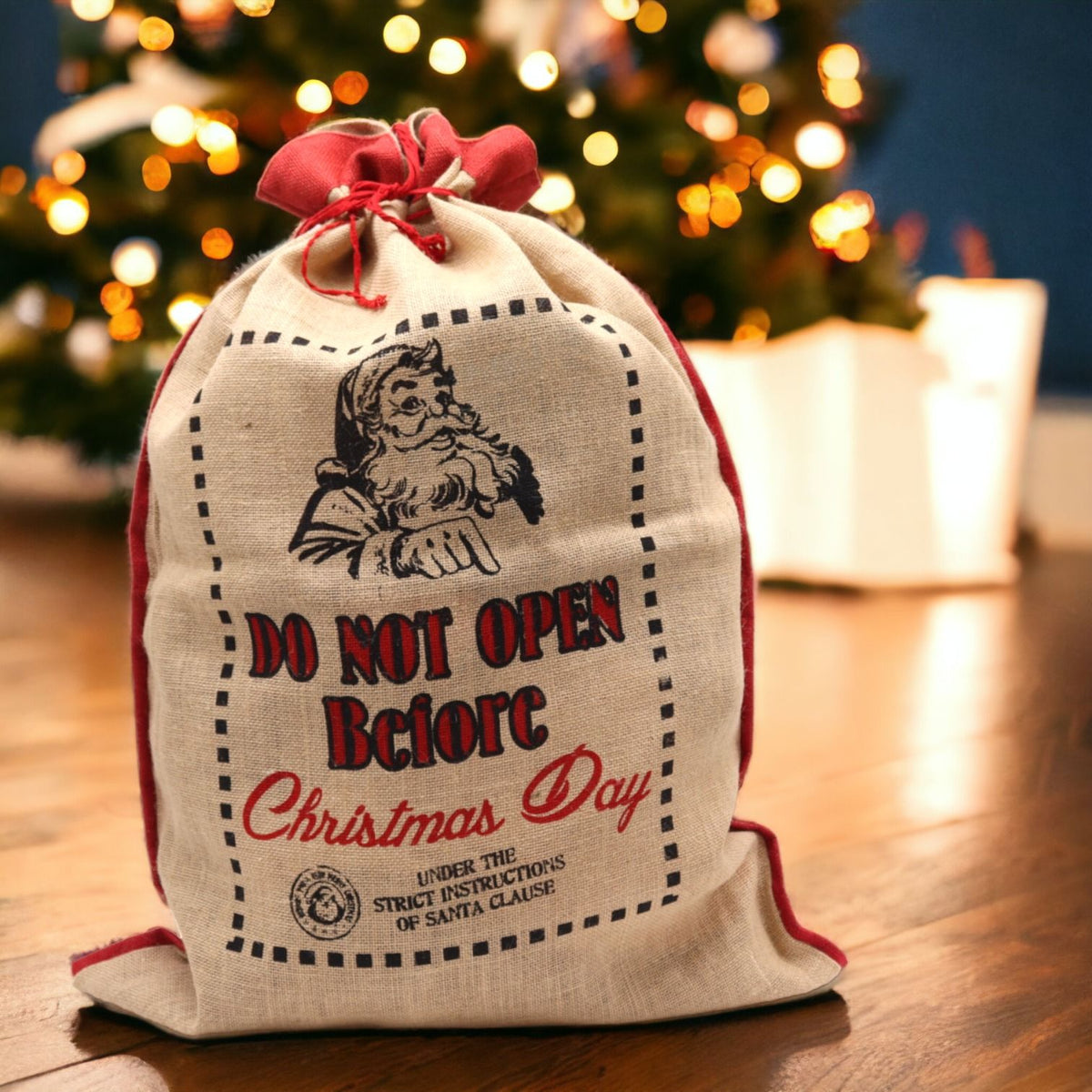 Jute Santa Sack - Do Not Open Before Print – view 2