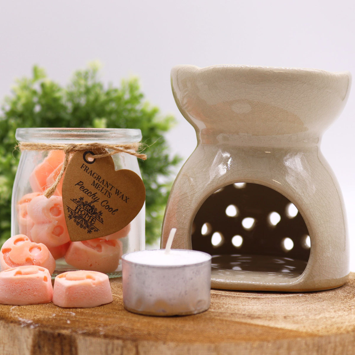 Tree of Life Ceramic Oil Burner - Ivory – view 3