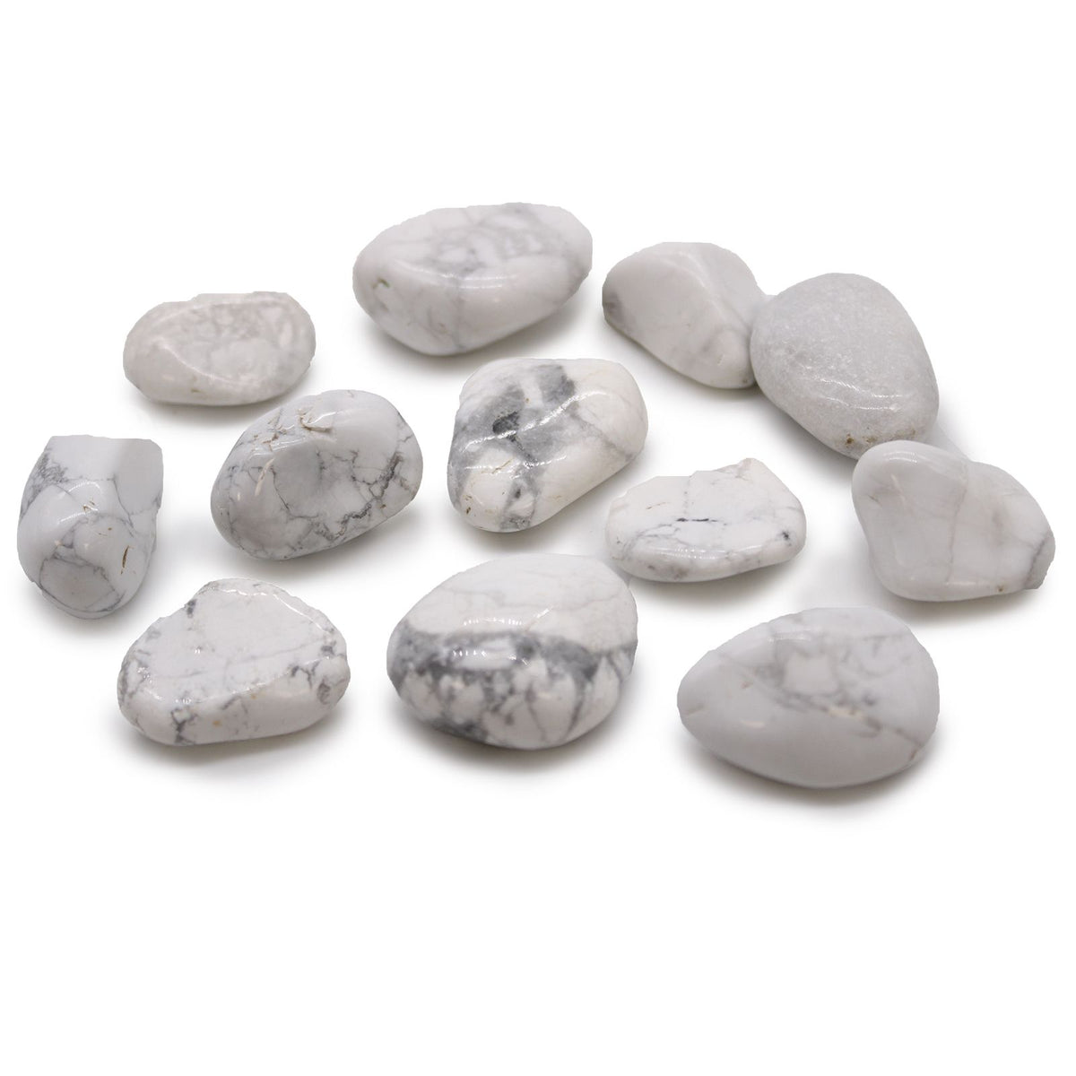 White Howlite Medium Tumble Stones - Bag of 12