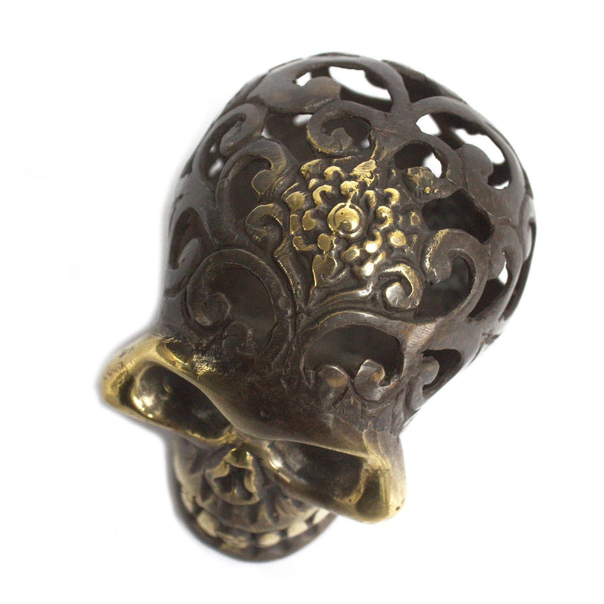 Vintage-Finish Brass Skull – Medium – view 2