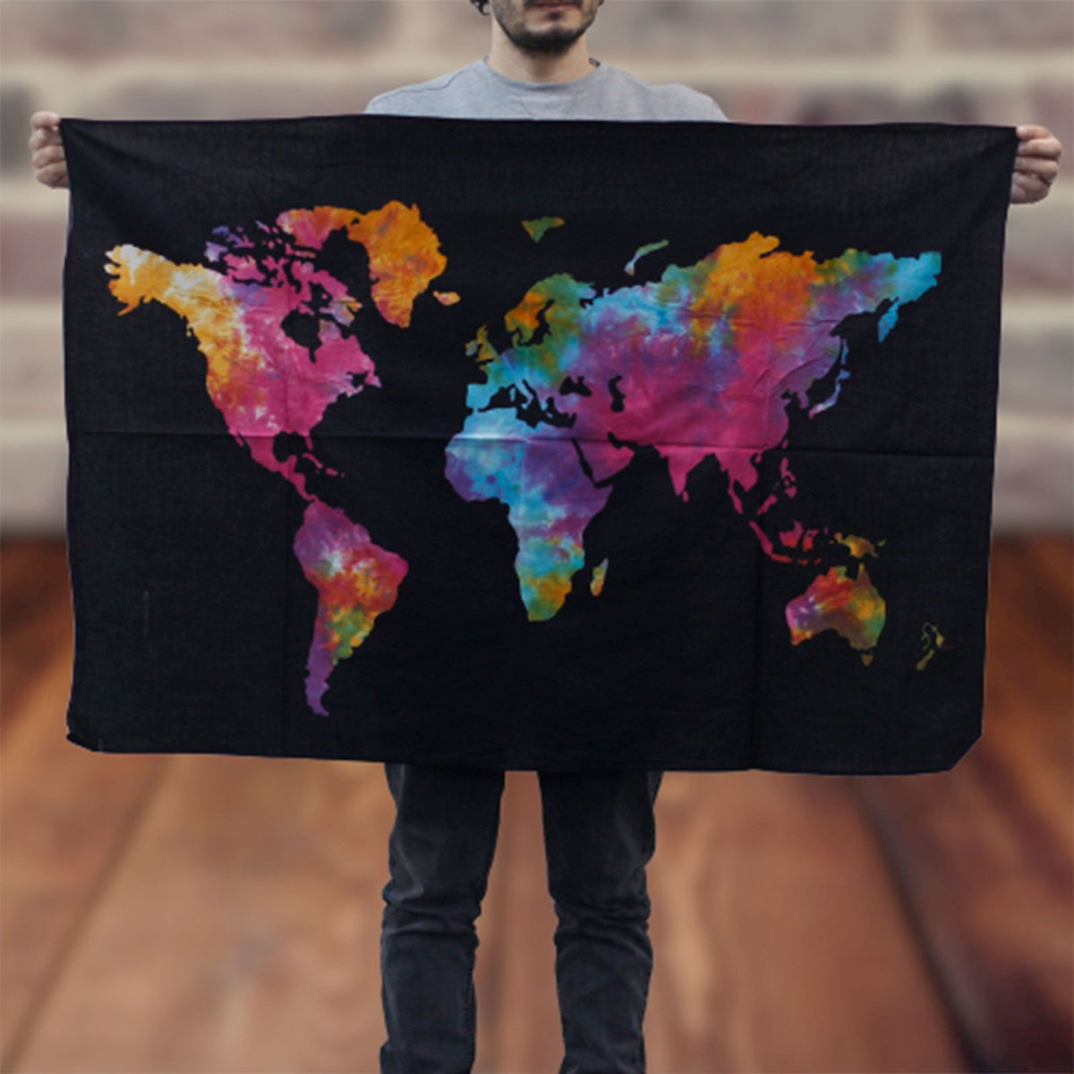 Cotton Wall Art (78x112cm) - World Map – view 2