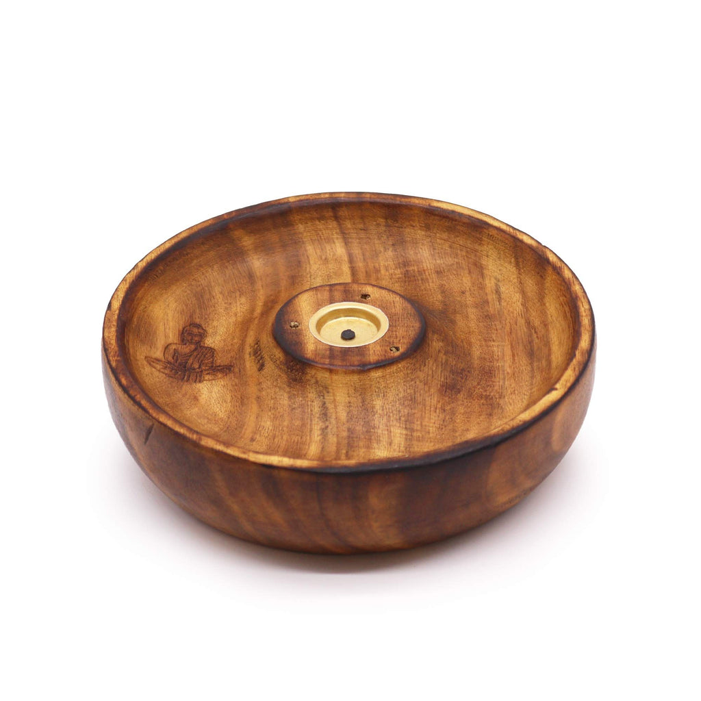 Buddha Incense Stick & Cone Burner Disc - Mango Wood