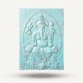 Ganpati Turquoise Relief with Iron Frame - 0.7 x 1 m