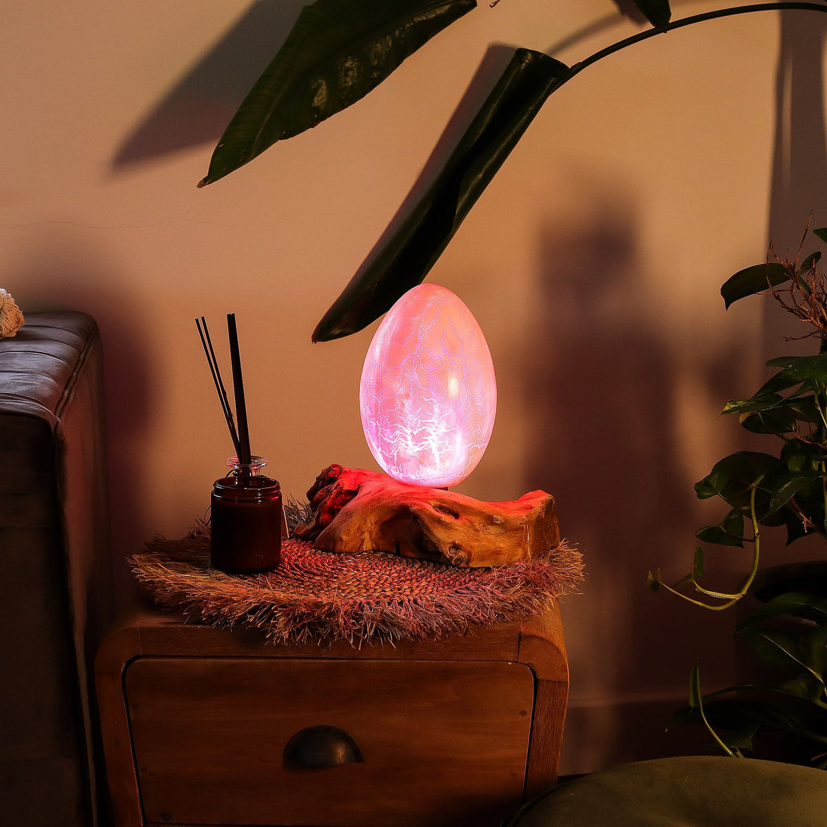 DriftGlow Lamp - Crackle Fire Egg Shade, Orange – view 10