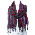 Indian Boho Scarf - 50x180 cm - Random Greens