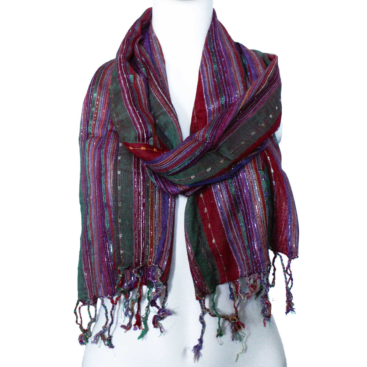 Indian Boho Scarf - 50x180 cm - Random Greens