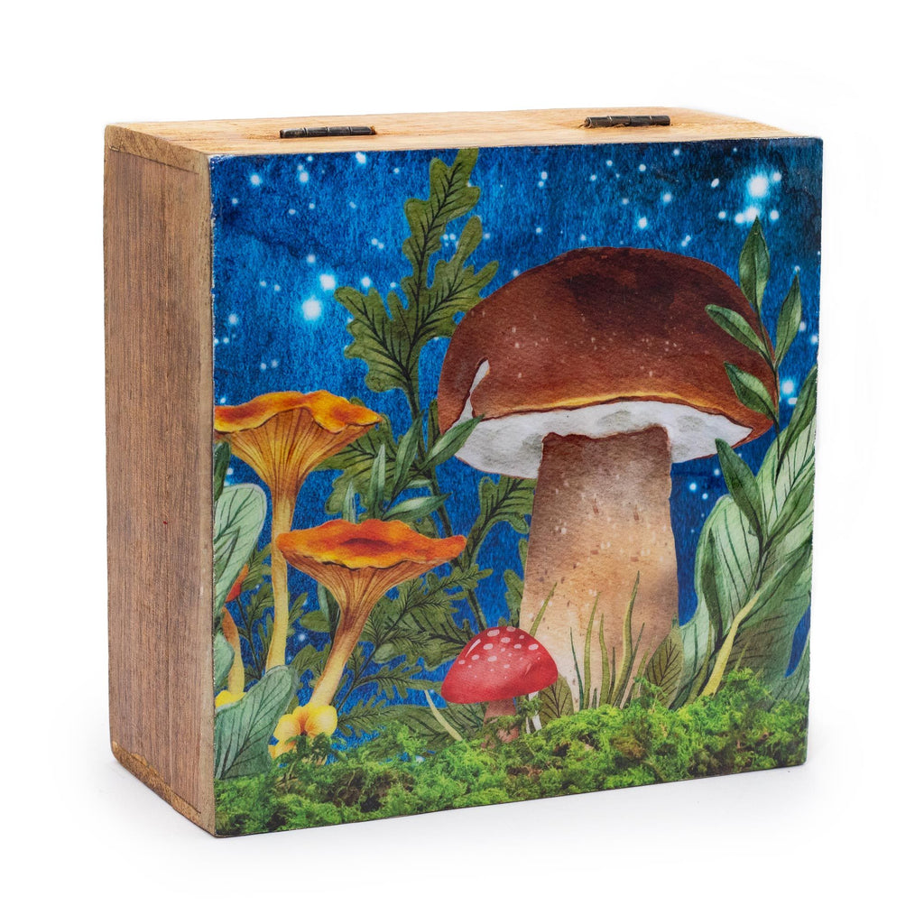 Enamelled Mushroom Trinket Box - Large 15x17.5x8cm Teal – view 2