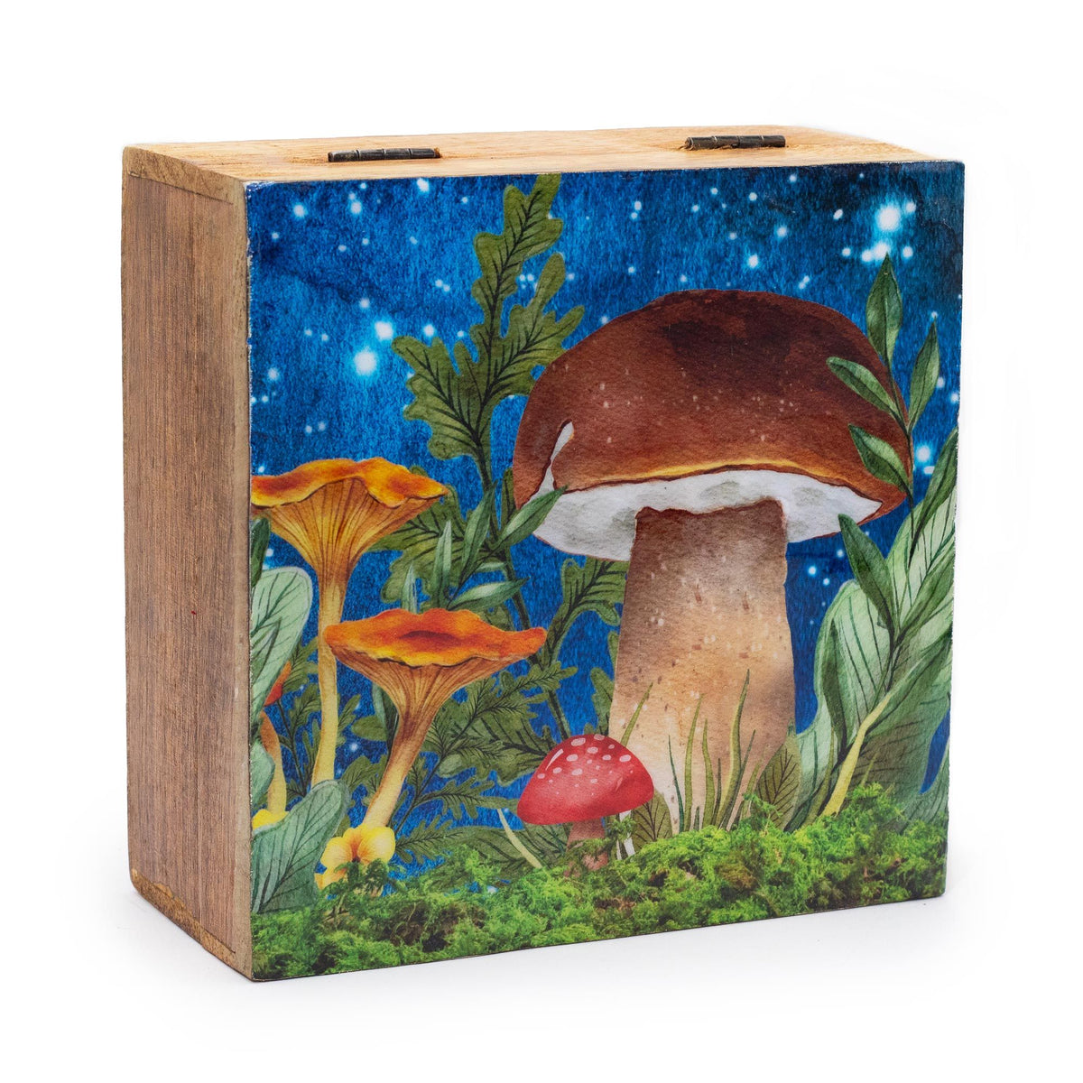 Enamelled Mushroom Trinket Box - Large 15x17.5x8cm Teal – view 2
