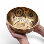 Brass Etched Singing Bowl Set of 4 - Approx 3.85kg – view 11