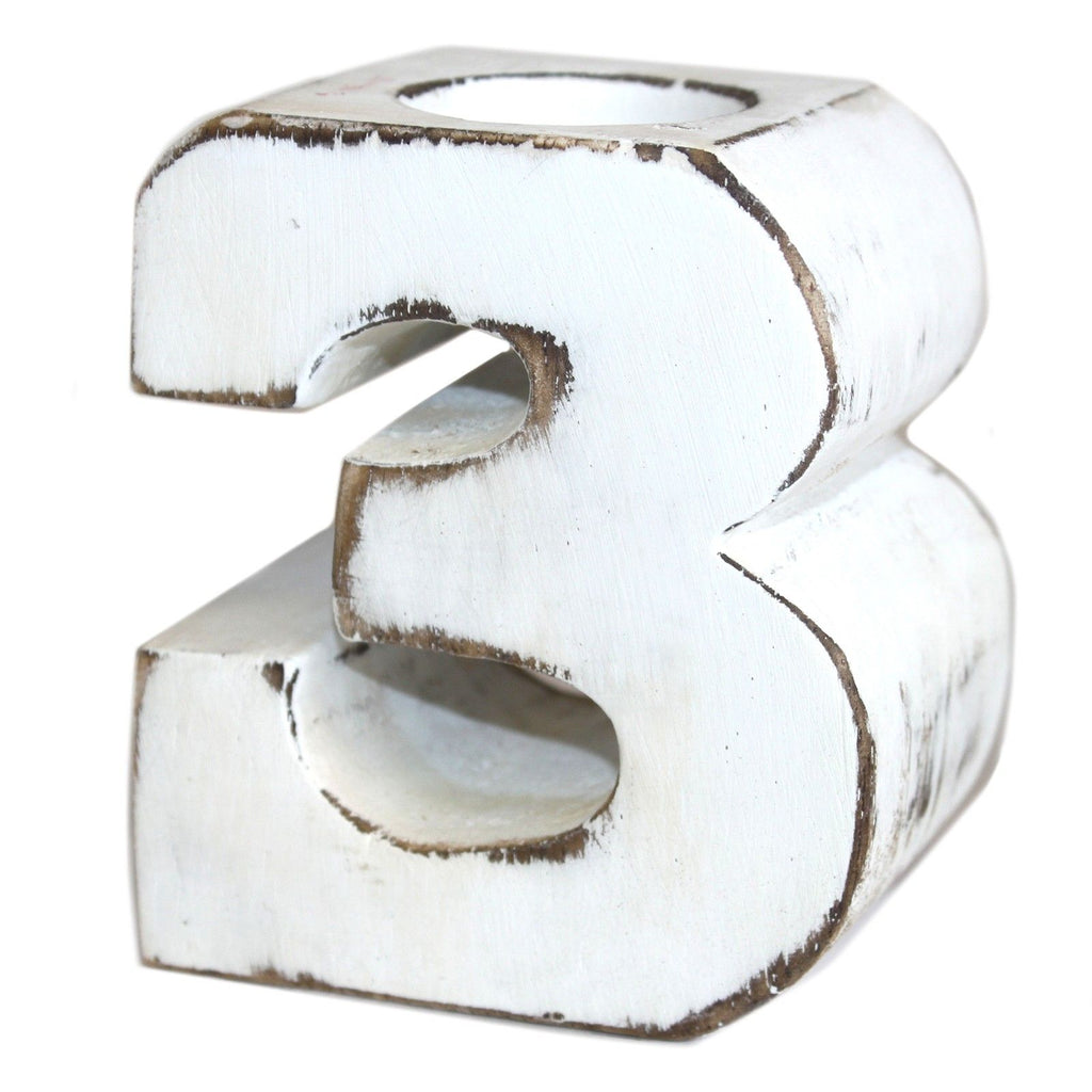Wooden Birthday Number Candle Holder - No.3 – view 3