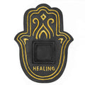 Black and Gold Lava-Stone Incense Plate