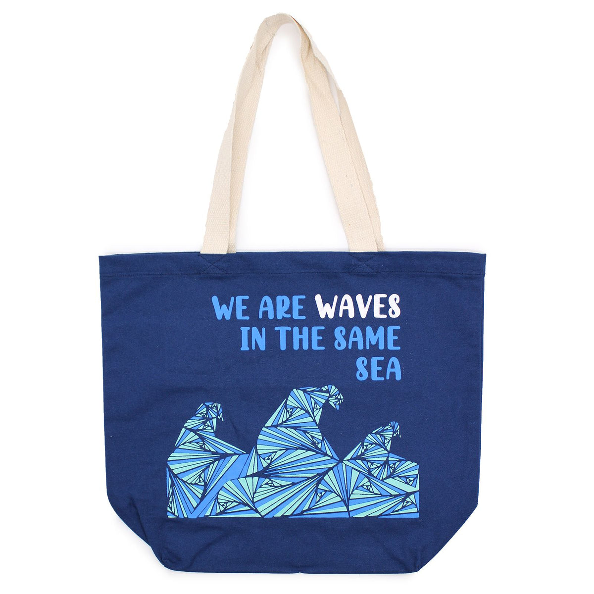 Printed Cotton Bag - We are Waves, Natural – view 5