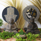 Buddha Feng Shui Set, Om Symbol, Grey and Black – view 6
