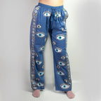 Nomad Sari Hand-Painted Lounge Pants - Rich Blue Evil Eye M/L – view 10