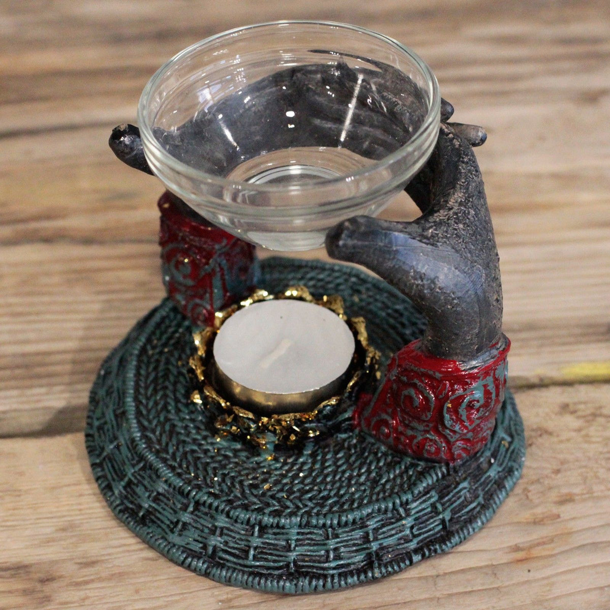 Antique Buddha Om Hands Oil Burner – view 4