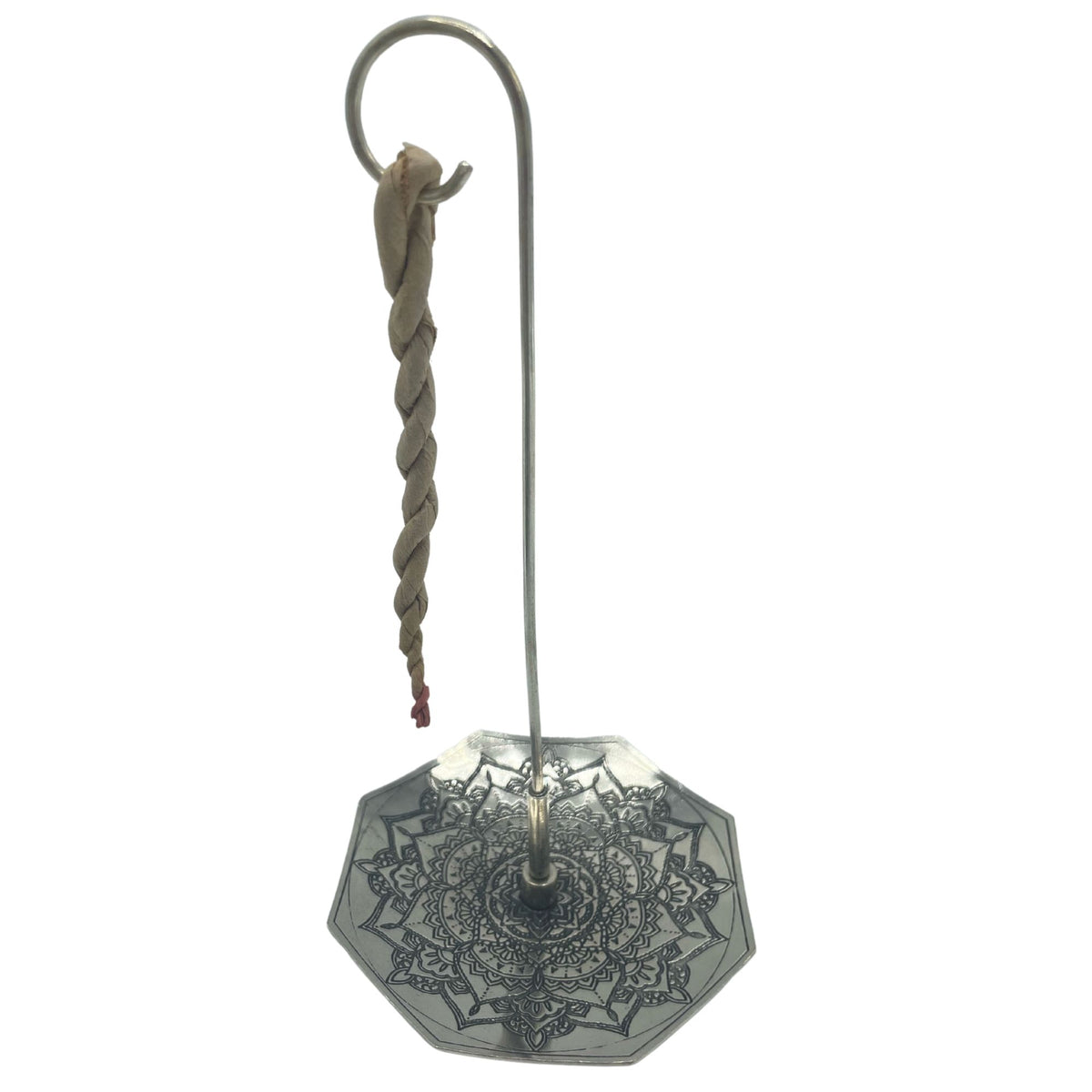 Rope Incense and Silver Plated Holder Set - Mandala Flower – view 5