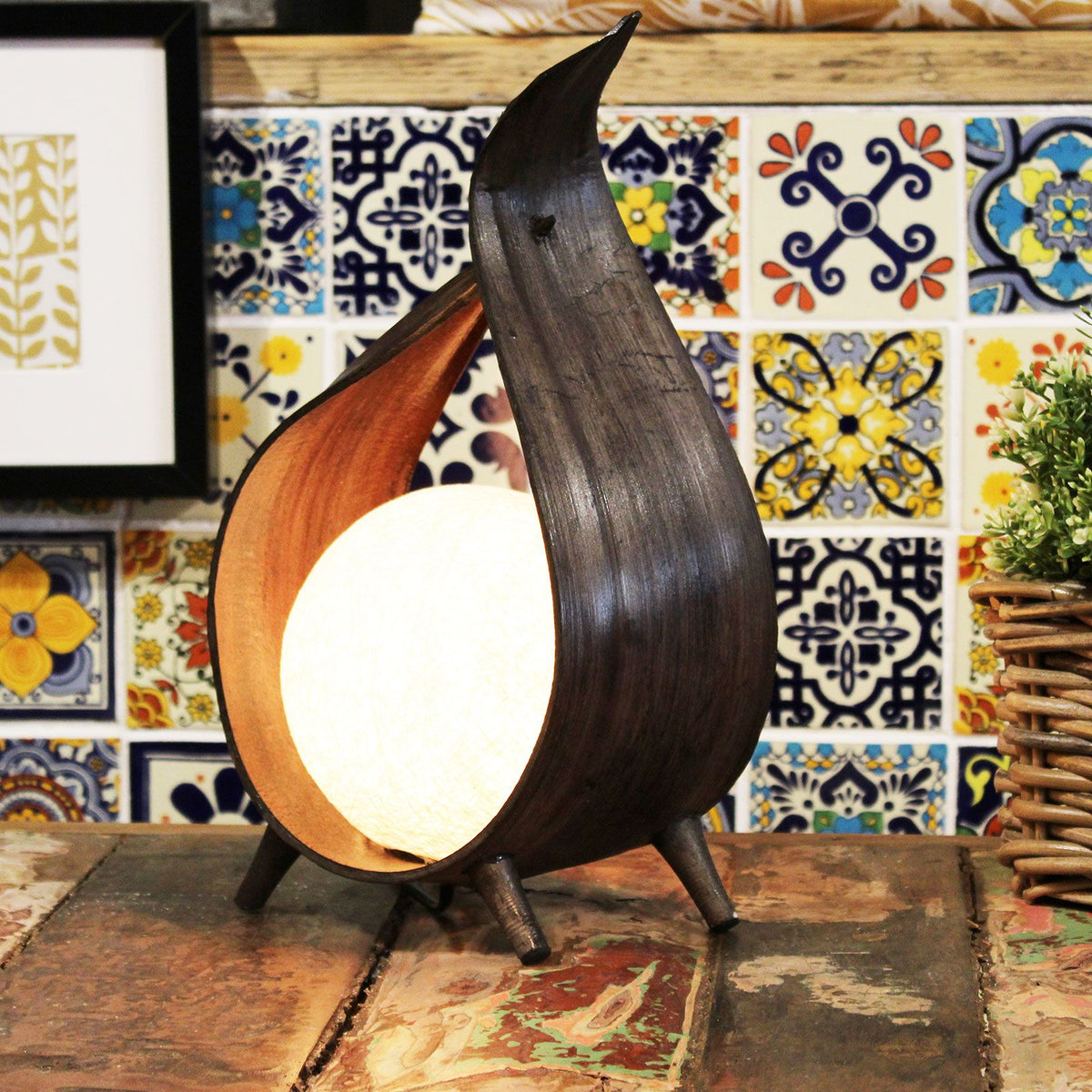 Natural Coconut Lamp - Chocolate Wrapover Twist – view 3