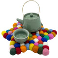 Star Shaped Felt Centre Mat 27cm Bright Multi Colour