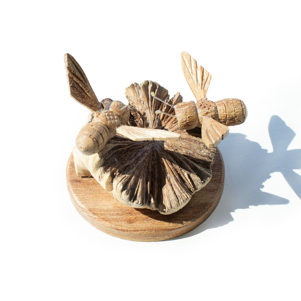 Parasite Wood Carving - Bees on a Natural Base – view 5