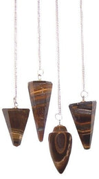 Tiger Eye Gemstone Pendulum with Chain – view 2