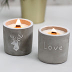 Concrete Wooden Wick Candle - Love, Purple Fig & Cassis – view 9