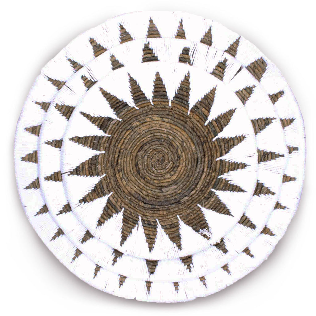 Set of Three Seagrass Bowl Wall Art, Cream