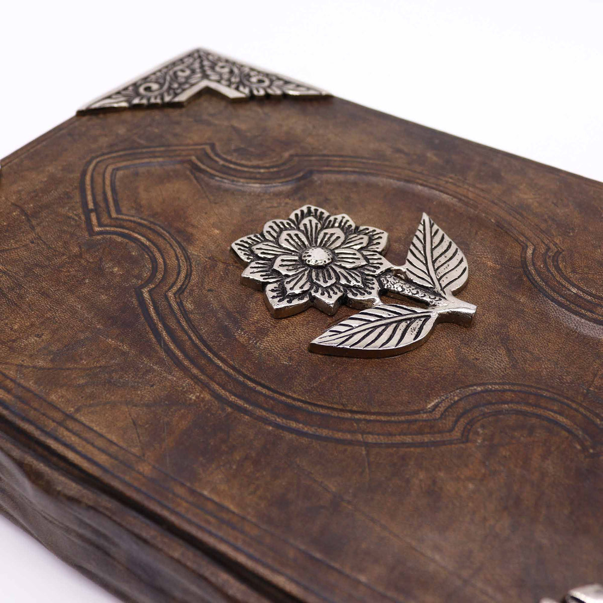 Hefty Brown Tan Leather Book, Zinc Rose – 20x26 cm – view 3