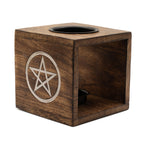Large Square Mango Wood Oil Burner - Pentagon – view 5