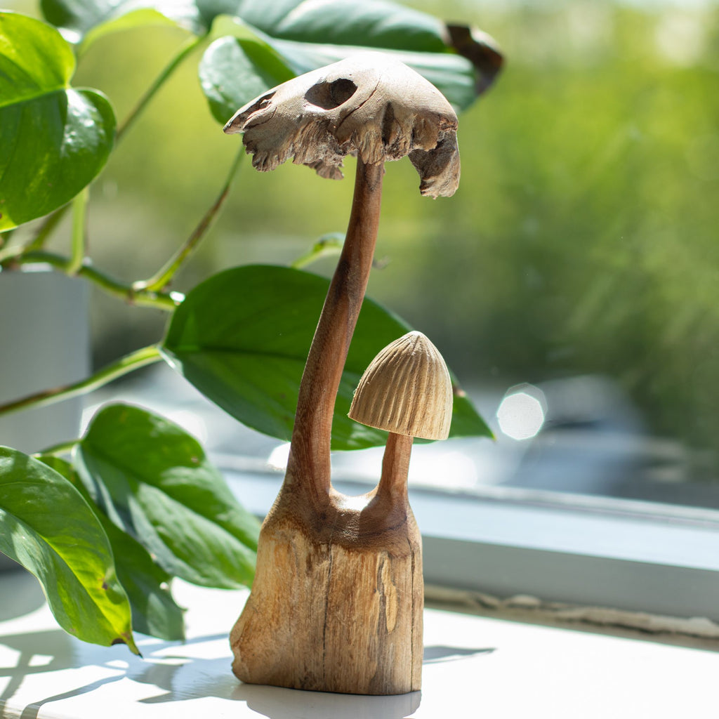 Parasite Wood Carving - Set of Two Mushrooms – view 4